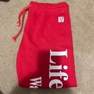 Red & white Lifeguard sweatpants